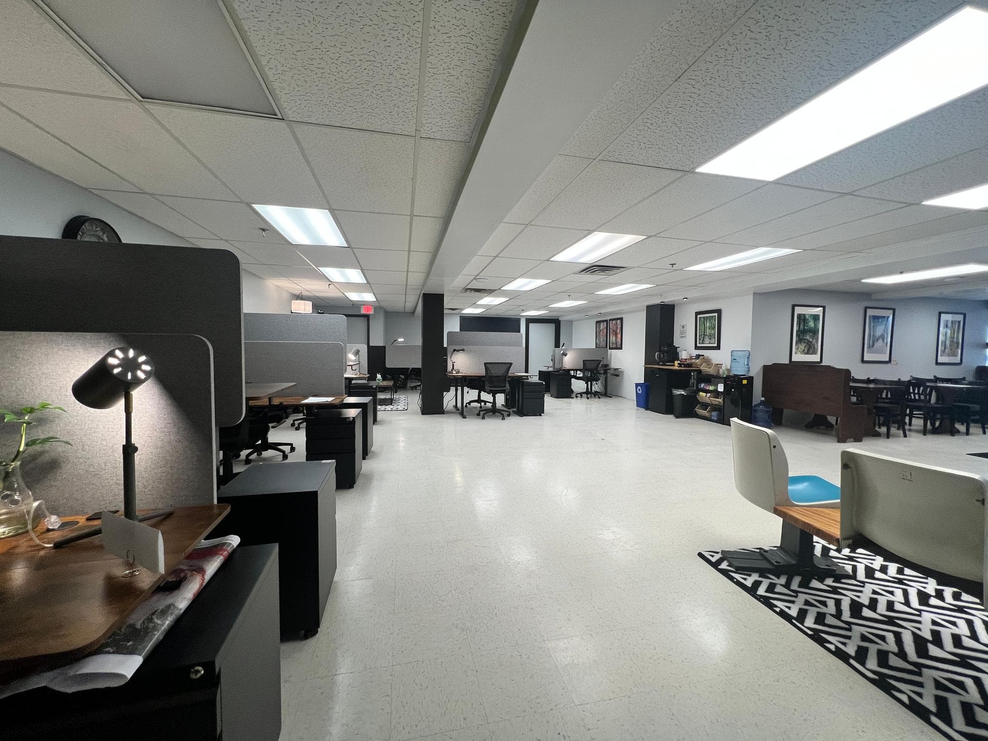 Coworking space with multiple workstations