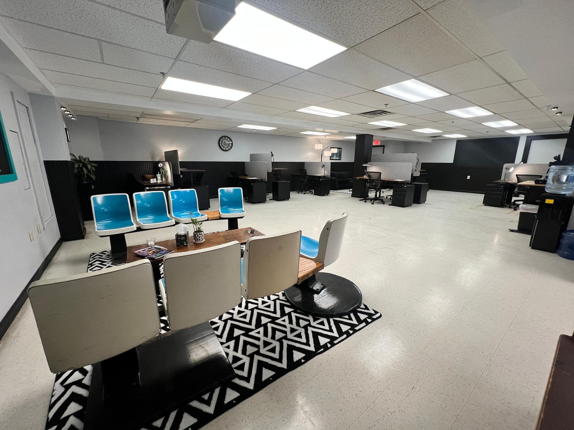 Comfortable seating area with modern furniture